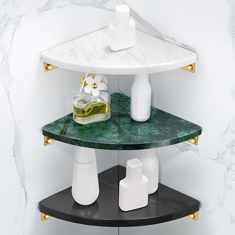 Avtoit | 2-piece bathroom fitting set metal and marble bathroom shelf set