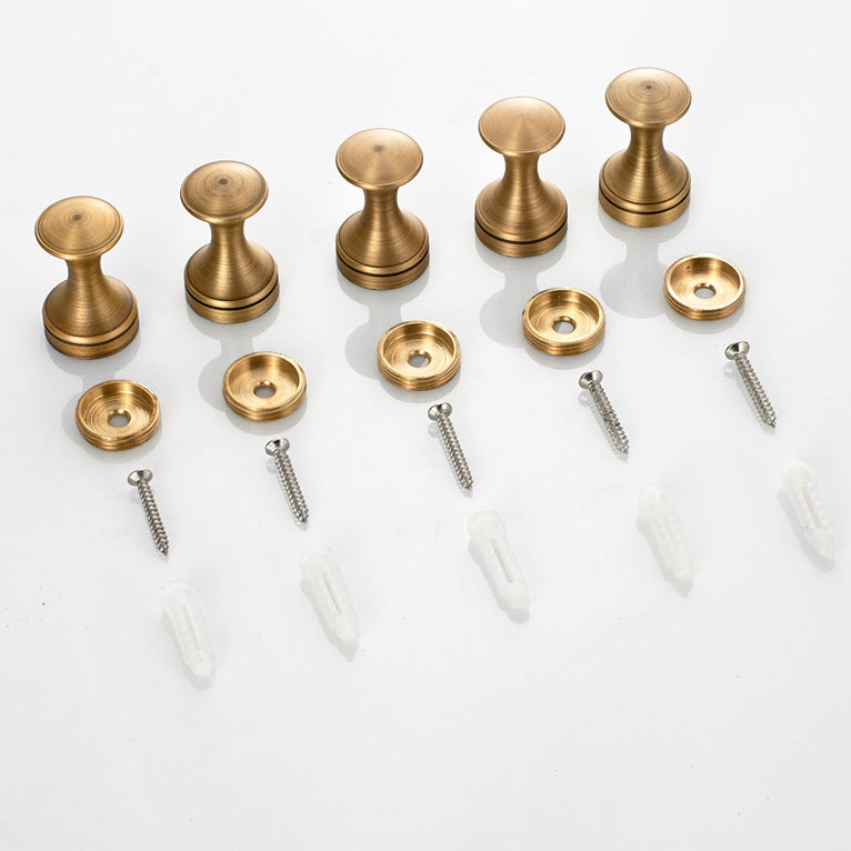Avtoit | 5-piece traditional bathroom accessory set brushed brass bathrobe hooks