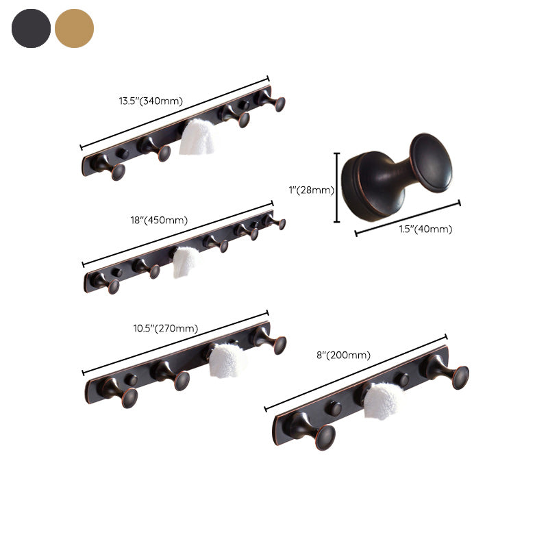 Avtoit | 5-piece traditional bathroom accessory set brushed brass bathrobe hooks