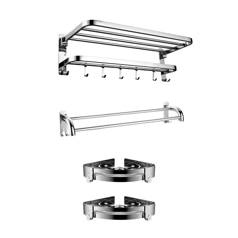 Avtoit | Contemporary bathroom accessory set made of chrome-plated stainless steel with bathrobe hooks/towel rail