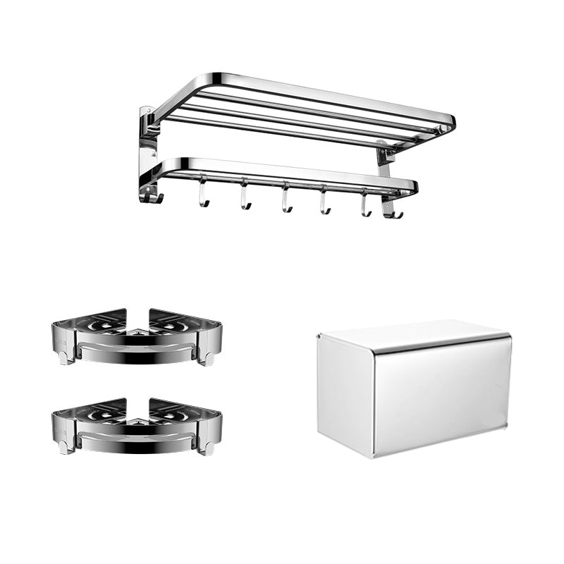 Avtoit | Contemporary bathroom accessory set made of chrome-plated stainless steel with bathrobe hooks/towel rail