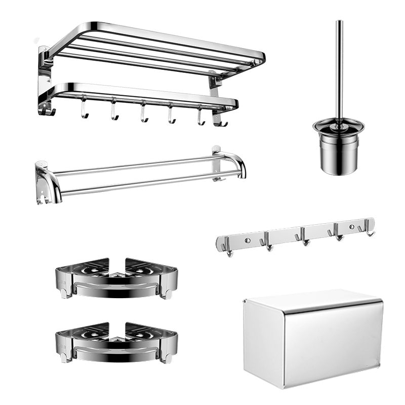Avtoit | Contemporary bathroom accessory set made of chrome-plated stainless steel with bathrobe hooks/towel rail