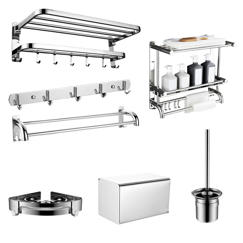 Avtoit | Modern Bathroom Accessory Set Made of Chrome-Plated Stainless Steel with Bathrobe Hook/Towel Bar