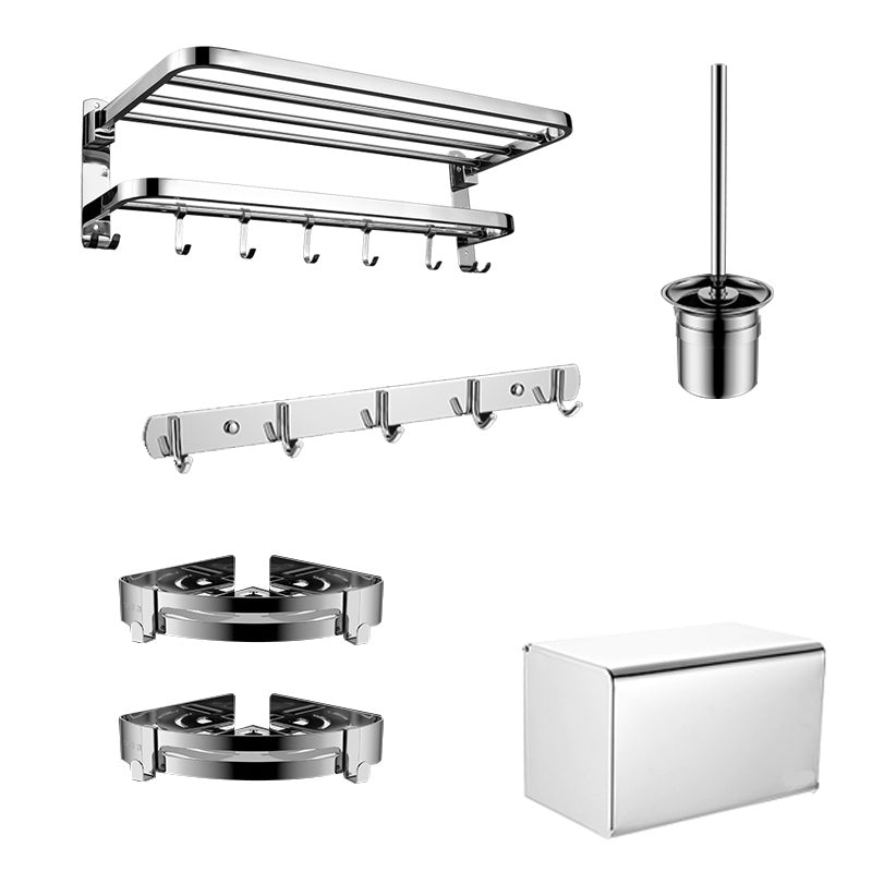 Avtoit | Contemporary bathroom accessory set made of chrome-plated stainless steel with bathrobe hooks/towel rail