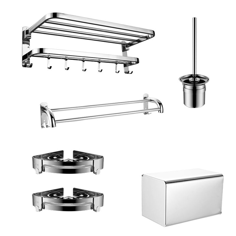 Avtoit | Contemporary bathroom accessory set made of chrome-plated stainless steel with bathrobe hooks/towel rail