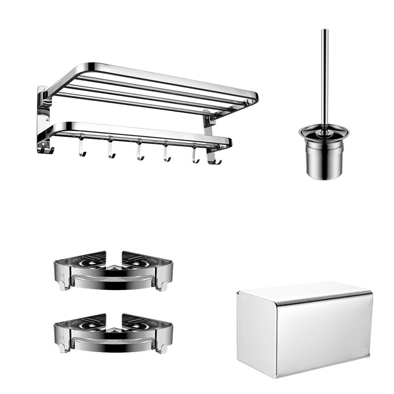 Avtoit | Contemporary bathroom accessory set made of chrome-plated stainless steel with bathrobe hooks/towel rail