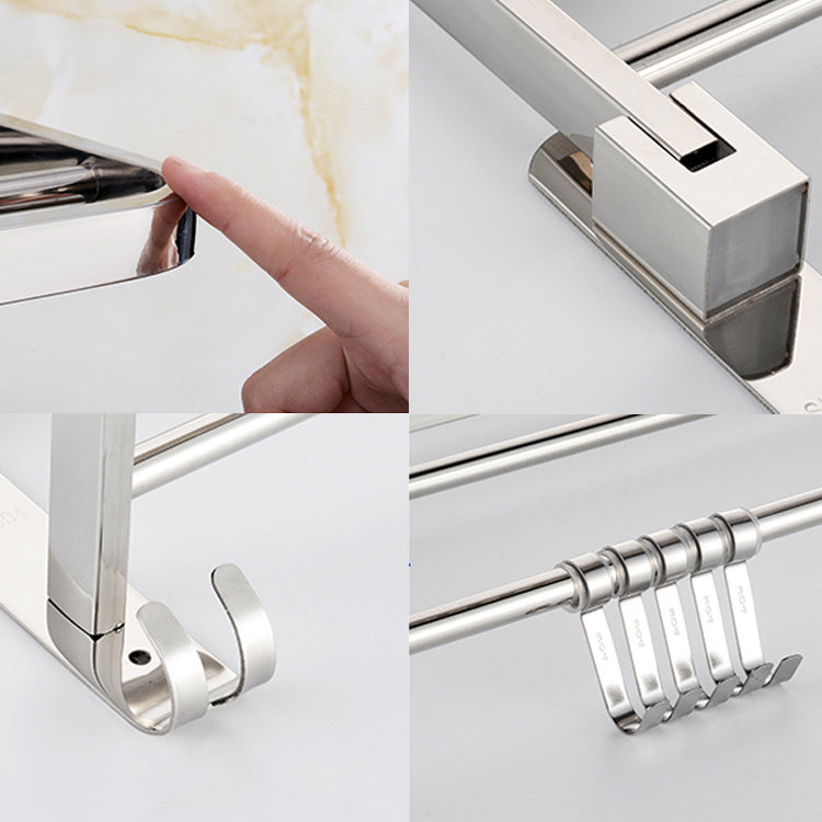 Avtoit | Modern Bathroom Accessory Set Made of Chrome-Plated Stainless Steel with Bathrobe Hook/Towel Bar