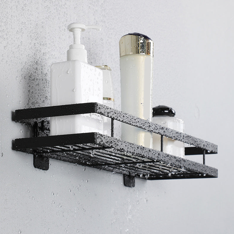 Avtoit | 2-piece bathroom shelf made of matte black metal bathroom hardware set