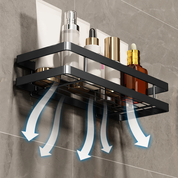 Avtoit | 2-piece bathroom shelf made of matte black metal bathroom hardware set
