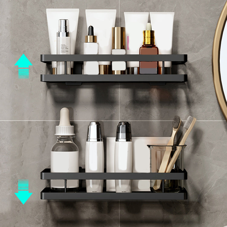 Avtoit | 2-piece bathroom shelf made of matte black metal bathroom hardware set