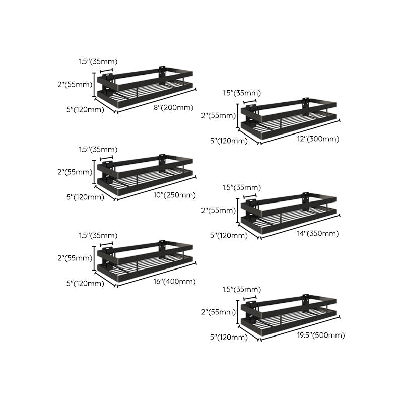 Avtoit | 2-piece bathroom shelf made of matte black metal bathroom hardware set