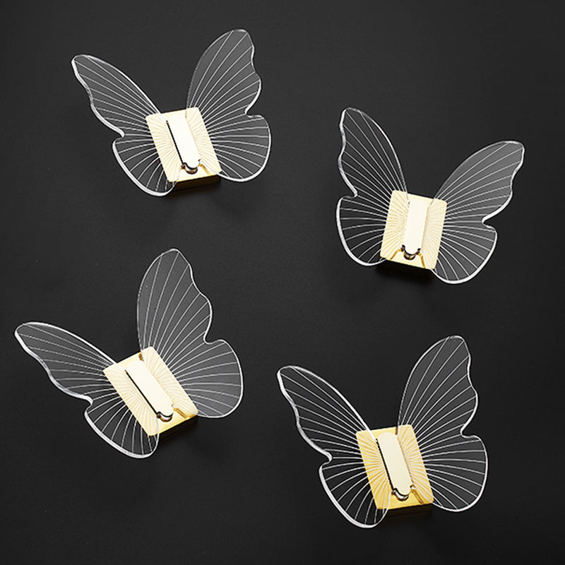 Avtoit | Modern Brass Bathroom Accessory Set Acrylic Butterfly Theme Bathrobe Hooks