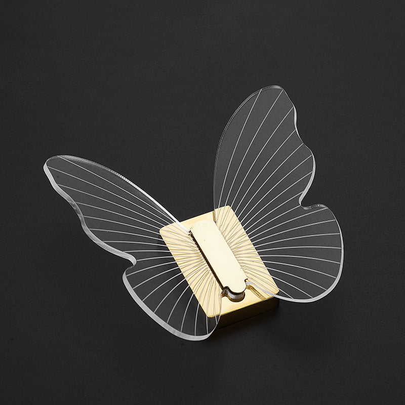 Avtoit | Modern Brass Bathroom Accessory Set Acrylic Butterfly Theme Bathrobe Hooks