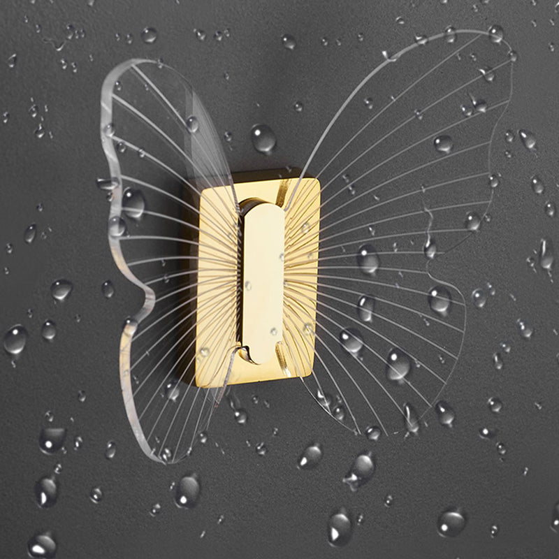 Avtoit | Modern Brass Bathroom Accessory Set Acrylic Butterfly Theme Bathrobe Hooks
