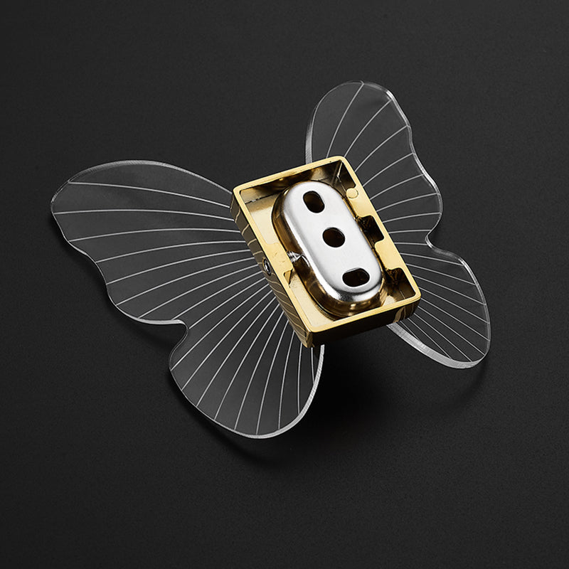 Avtoit | Modern Brass Bathroom Accessory Set Acrylic Butterfly Theme Bathrobe Hooks