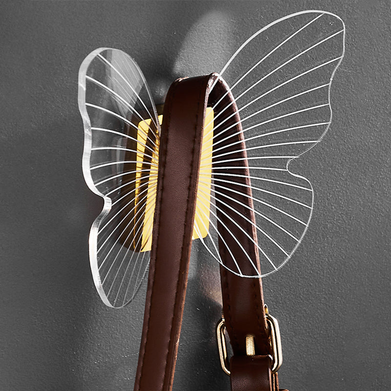Avtoit | Modern Brass Bathroom Accessory Set Acrylic Butterfly Theme Bathrobe Hooks