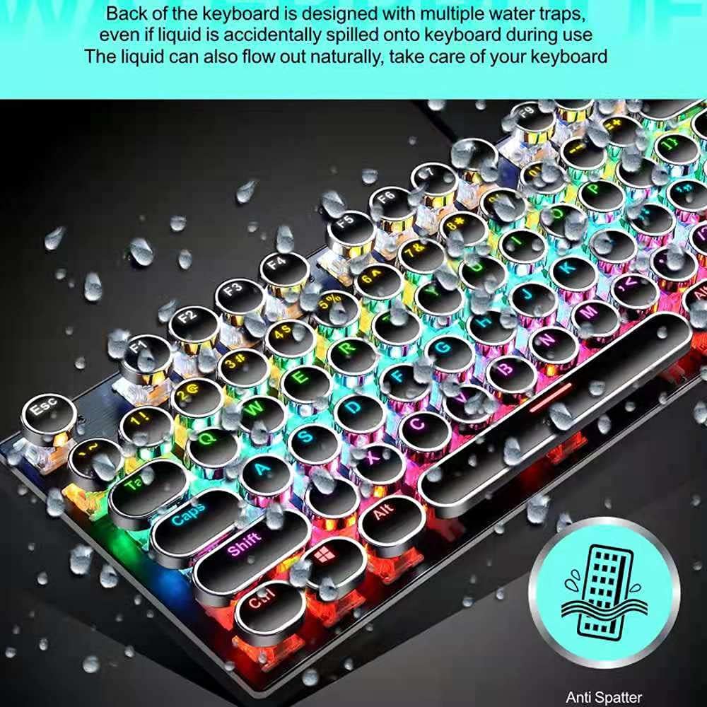 Avtoit | 87-Key Mechanical Gaming Keyboard RGB Backlit Blue Switch