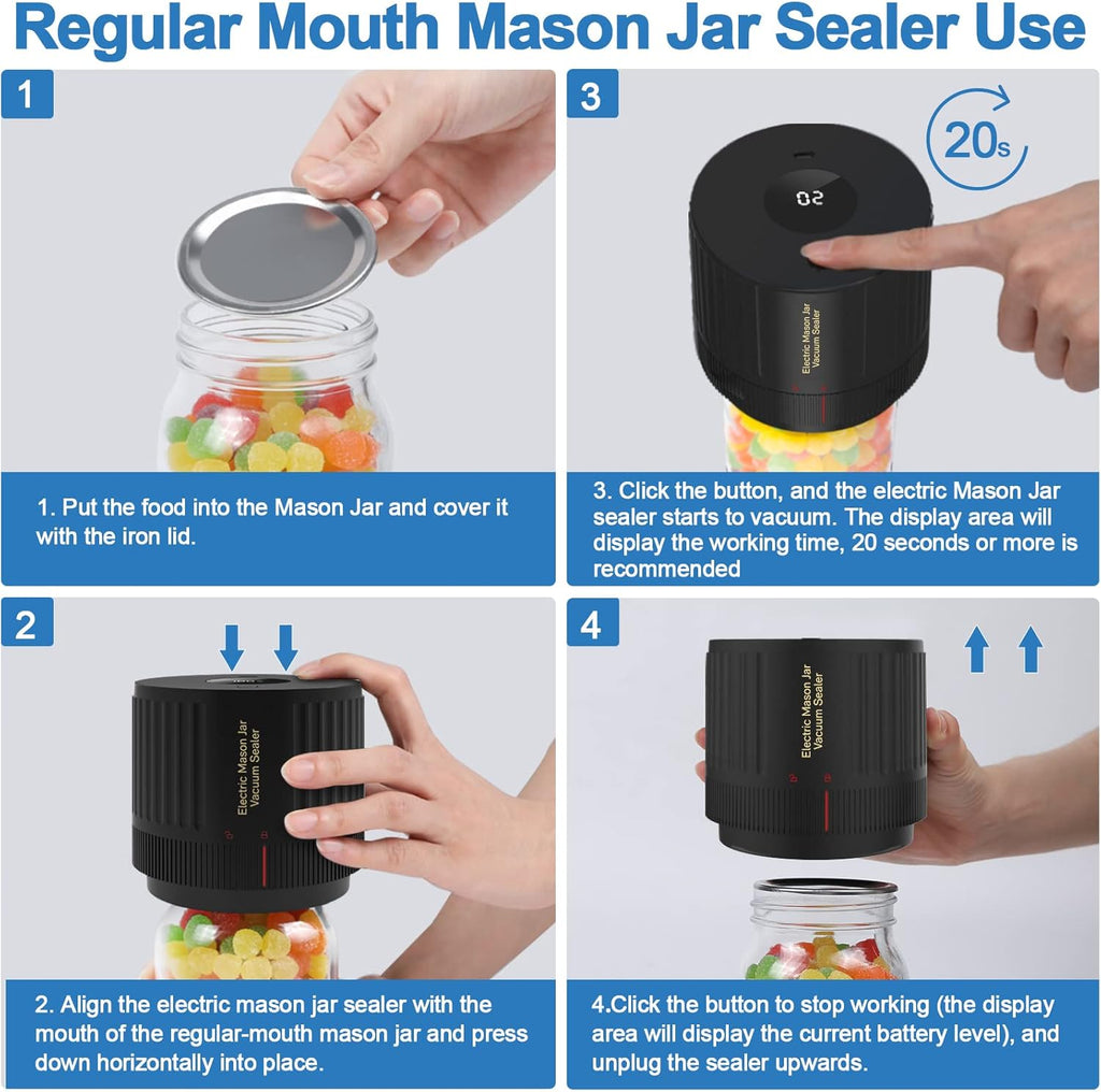 Avtoit | Electric Mason Jar Vacuum Sealer Set - Preserve Freshness Quickly!