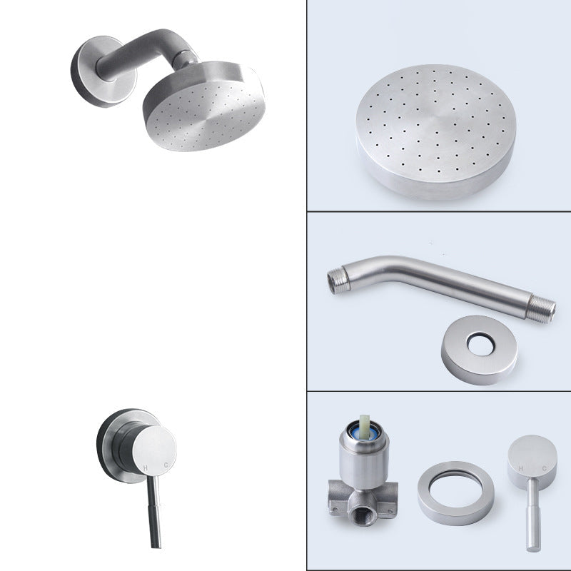 Avtoit | Stainless Steel Shower Combination Round Fixed Shower Head with Shower Arm
