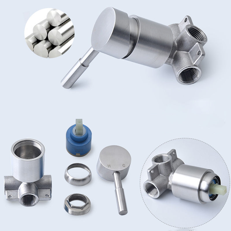 Avtoit | Stainless Steel Shower Combination Round Fixed Shower Head with Shower Arm