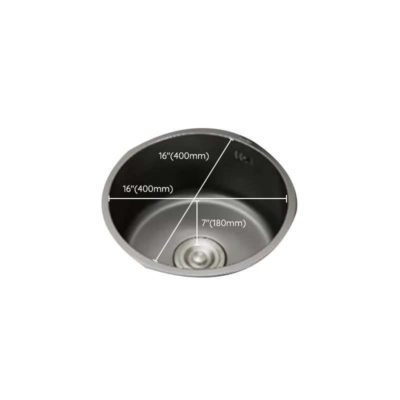 Avtoit | Kitchen Sink Round Single Bowl Color and Scratch Resistant Under-mounted Stainless Steel Kitchen Sink