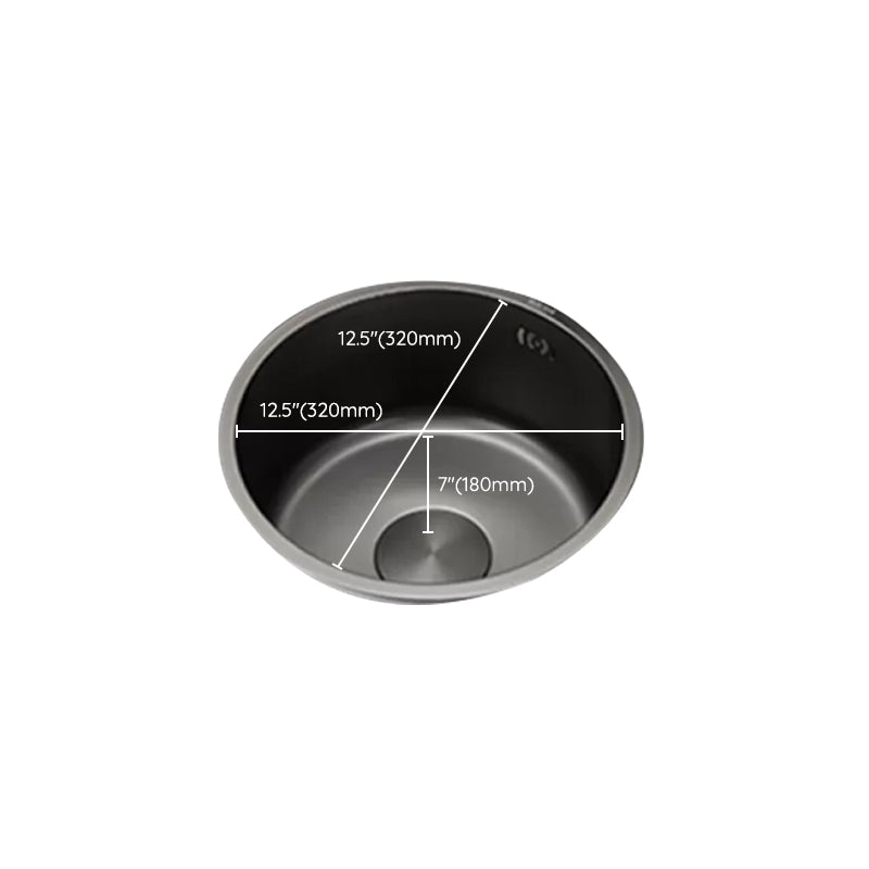 Avtoit | Kitchen Sink Round Single Bowl Color and Scratch Resistant Under-mounted Stainless Steel Kitchen Sink