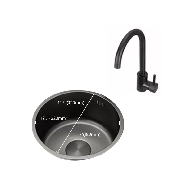 Avtoit | Kitchen Sink Round Single Bowl Color and Scratch Resistant Under-mounted Stainless Steel Kitchen Sink