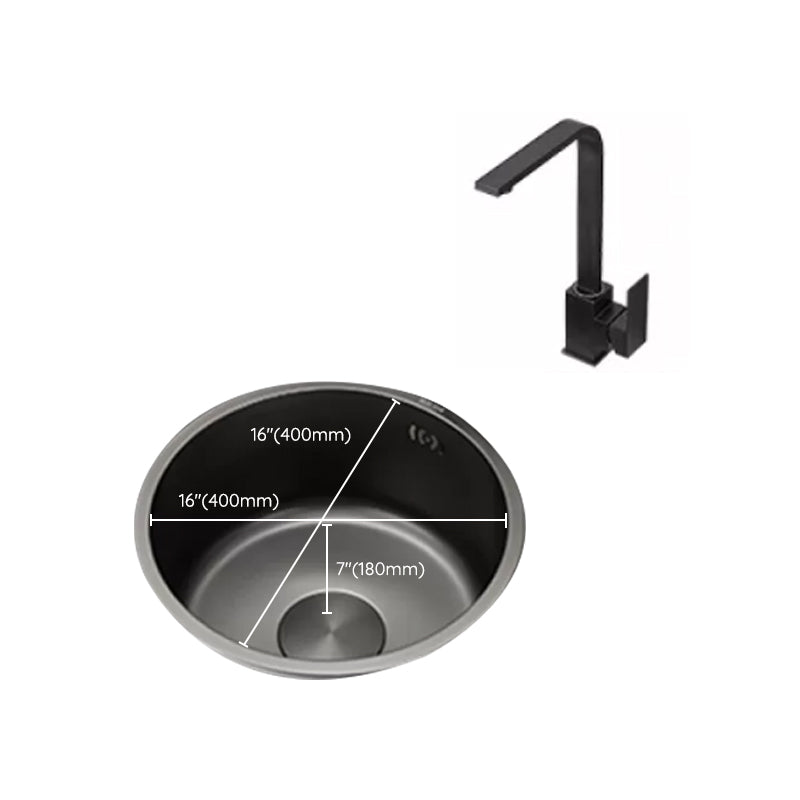 Avtoit | Kitchen Sink Round Single Bowl Color and Scratch Resistant Under-mounted Stainless Steel Kitchen Sink