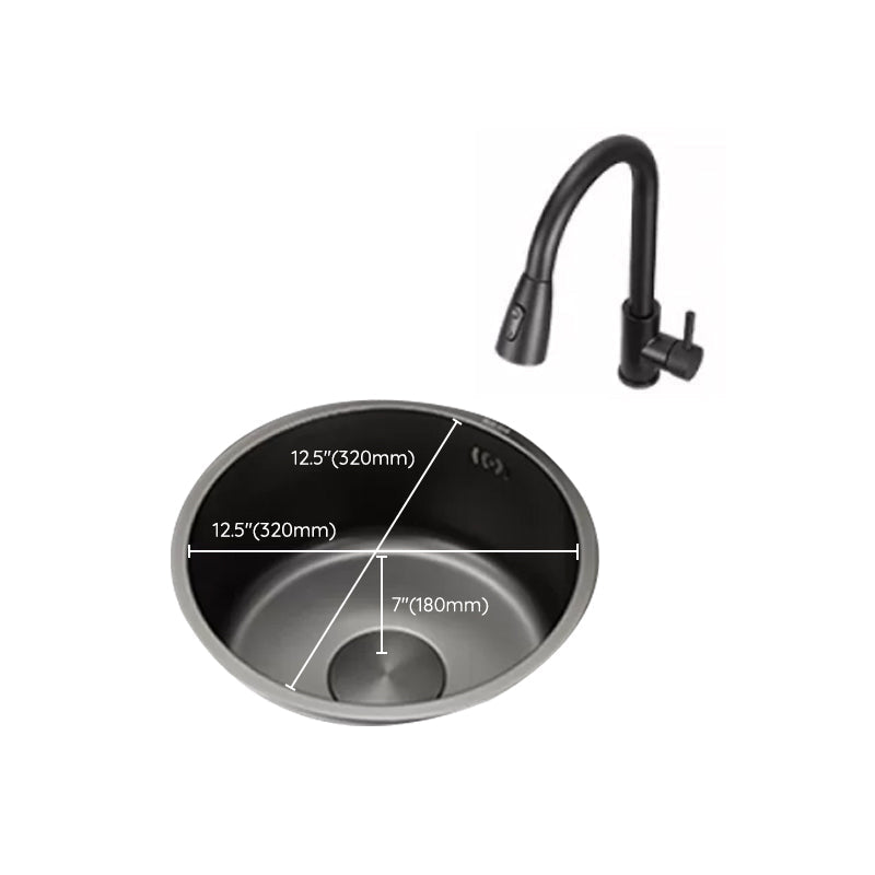 Avtoit | Kitchen Sink Round Single Bowl Color and Scratch Resistant Under-mounted Stainless Steel Kitchen Sink