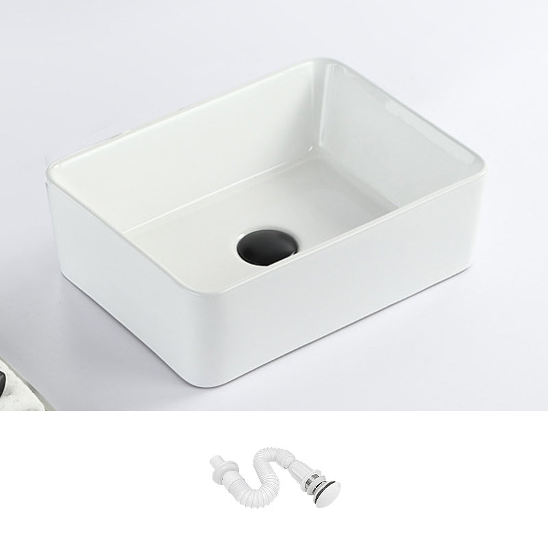 Avtoit | Contemporary sink with pop-up drain porcelain rectangular basin
