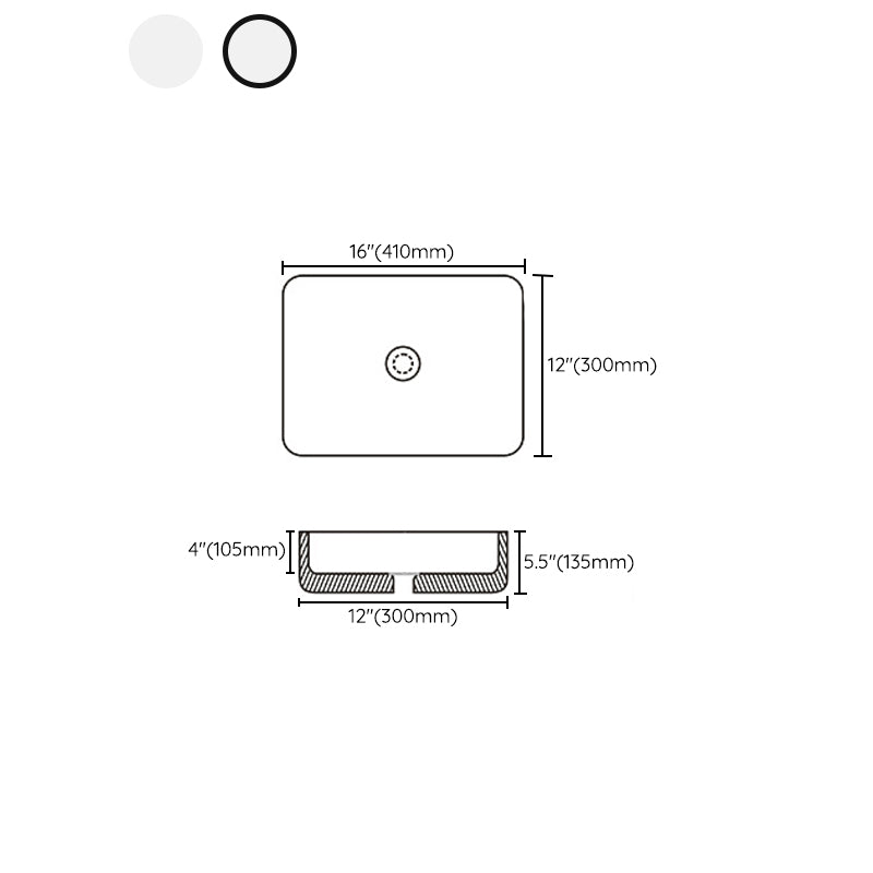 Avtoit | Contemporary sink with pop-up drain porcelain rectangular basin