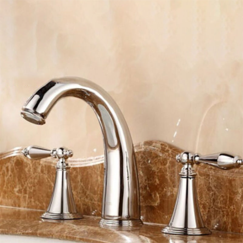 Avtoit | Copper Deck-Mounted Roman Bathtub Faucet Low Arc Roman Bathtub Faucet Set