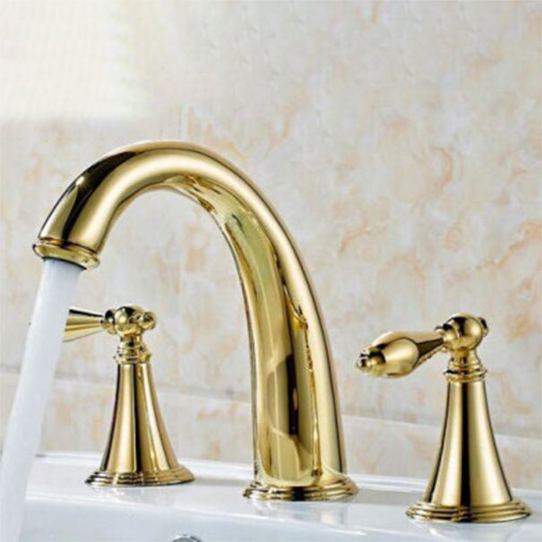 Avtoit | Copper Deck-Mounted Roman Bathtub Faucet Low Arc Roman Bathtub Faucet Set