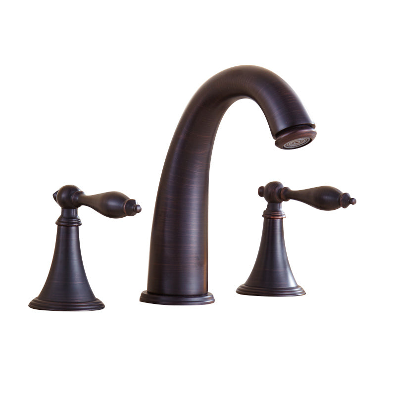 Avtoit | Copper Deck-Mounted Roman Bathtub Faucet Low Arc Roman Bathtub Faucet Set