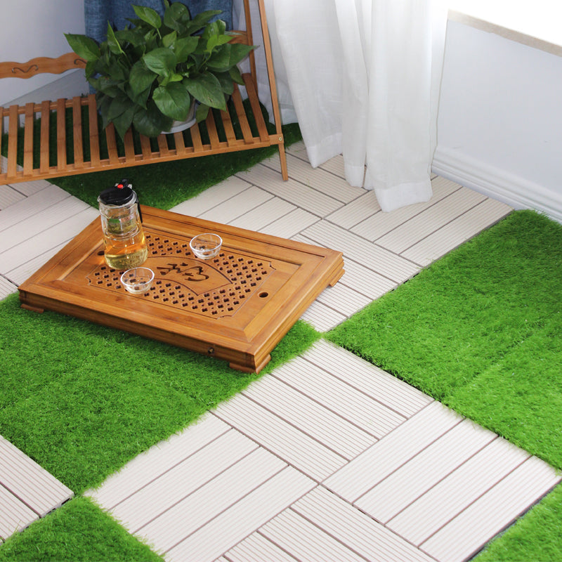 Avtoit | Square Click Patio Floor Tiles Stripe Pattern Tile Set Floorboard