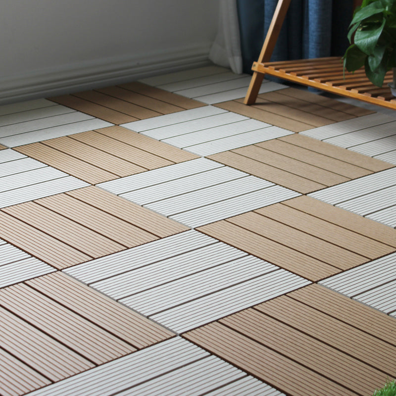 Avtoit | Square Click Patio Floor Tiles Stripe Pattern Tile Set Floorboard