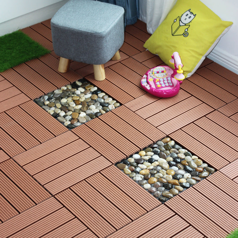 Avtoit | Square Click Patio Floor Tiles Stripe Pattern Tile Set Floorboard