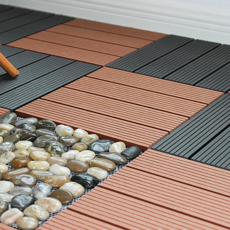 Avtoit | Square Click Patio Floor Tiles Stripe Pattern Tile Set Floorboard