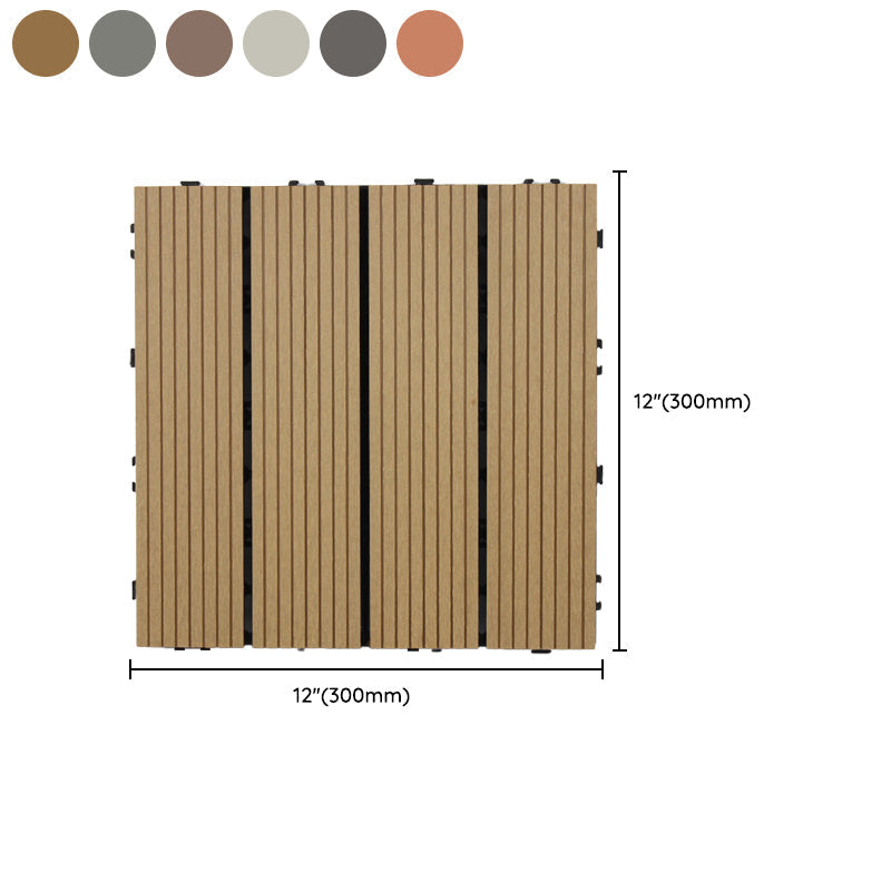 Avtoit | Square Click Patio Floor Tiles Stripe Pattern Tile Set Floorboard