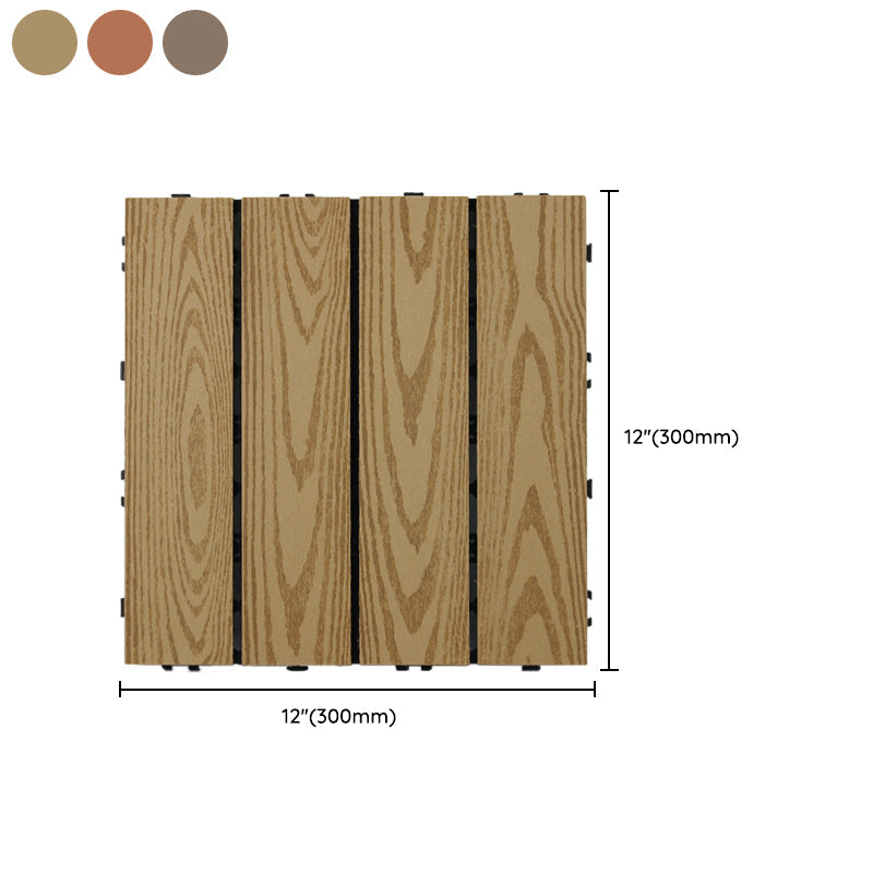 Avtoit | Square Click Patio Floor Tiles Stripe Pattern Tile Set Floorboard