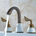 Avtoit | Deck Mounted Roman Tub Faucet Low Arc Bronze Romantic Bathtub Fitting Set