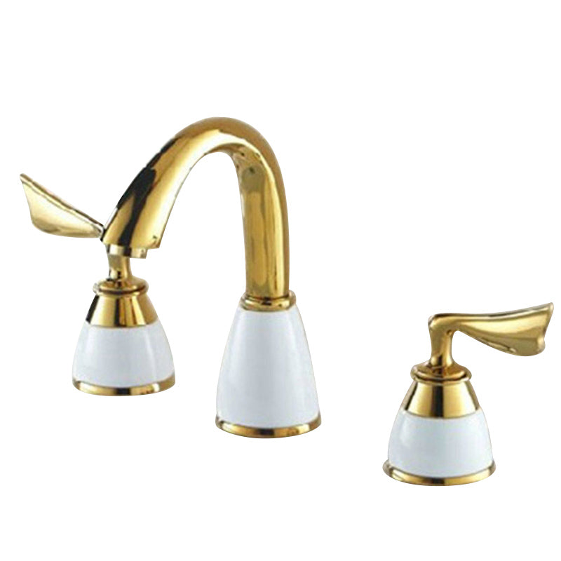 Avtoit | Deck Mounted Roman Tub Faucet Low Arc Bronze Romantic Bathtub Fitting Set