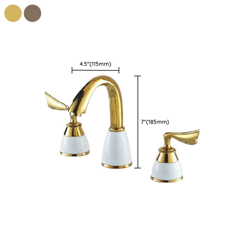 Avtoit | Deck Mounted Roman Tub Faucet Low Arc Bronze Romantic Bathtub Fitting Set