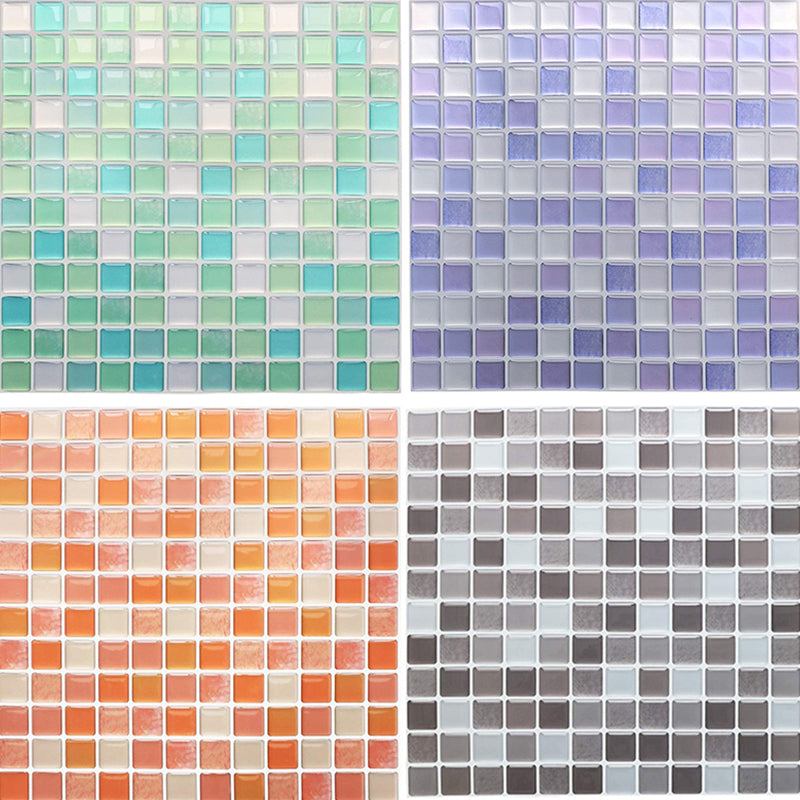 Avtoit | Plastic Peel & Stick Mosaic Tile Waterproof Peel & Stick Mosaic Tile with Square Shape