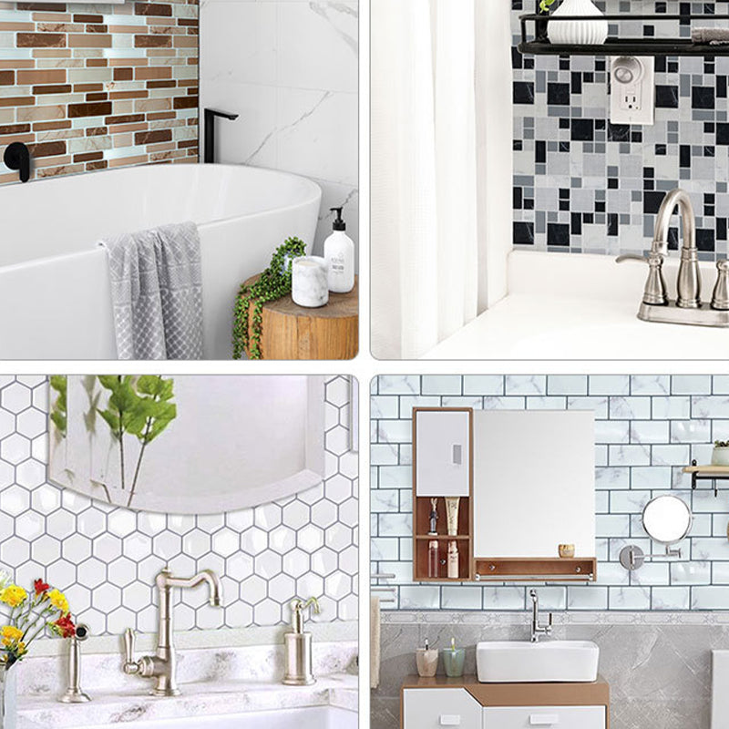 Avtoit | Plastic Peel & Stick Mosaic Tile Waterproof Peel & Stick Mosaic Tile with Square Shape