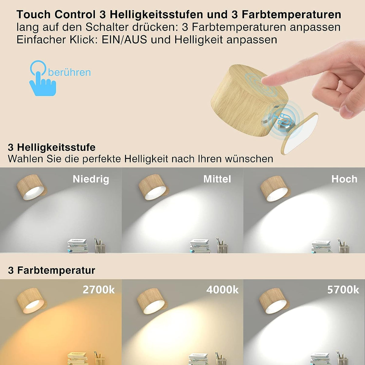 Avtoit | Eternity Glow – Wireless LED Wall Light with Remote Control & Timer
