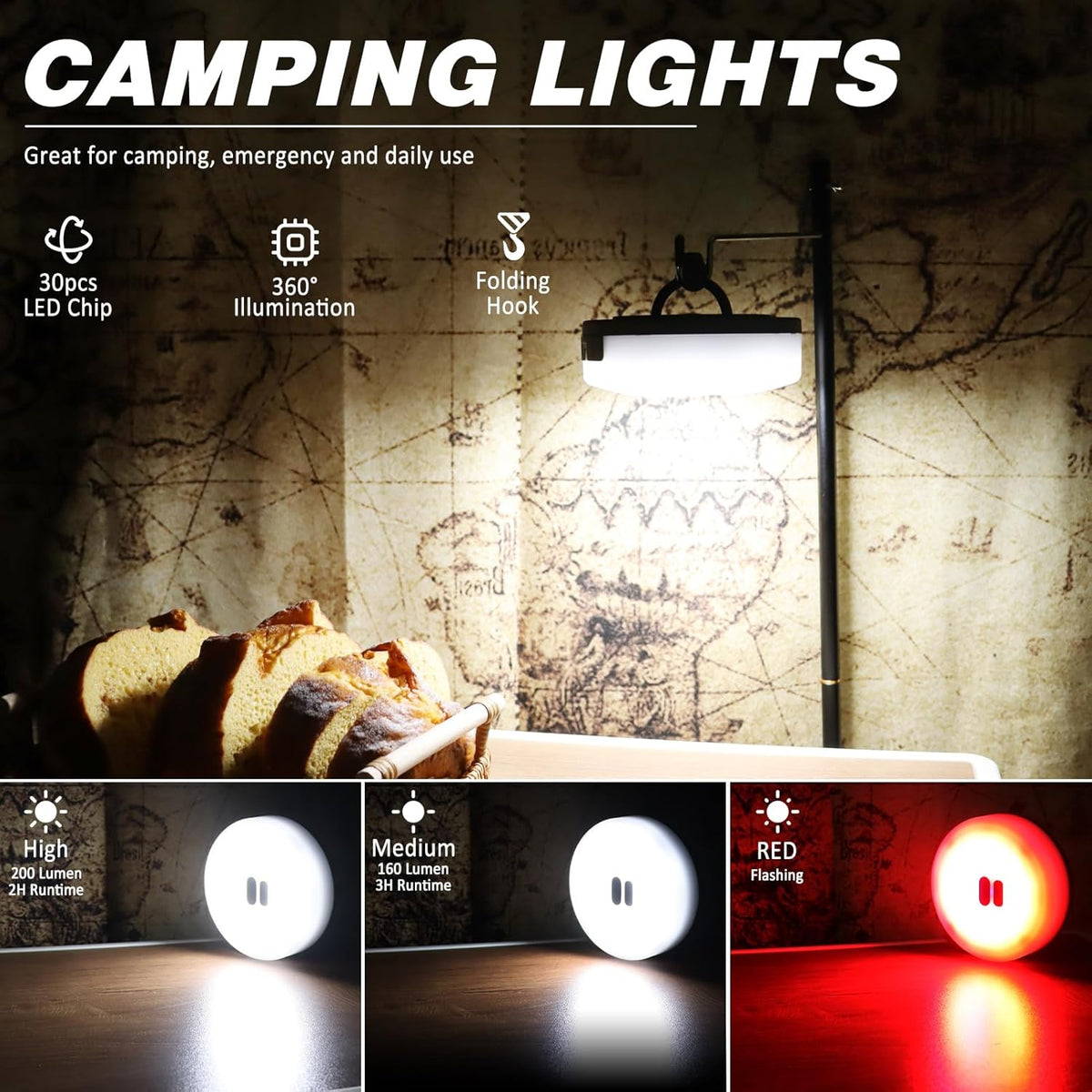 Avtoit | Portable LED Camping String Light – USB Rechargeable Waterproof Fairy Lights for Outdoor & Indoor Use (10m)