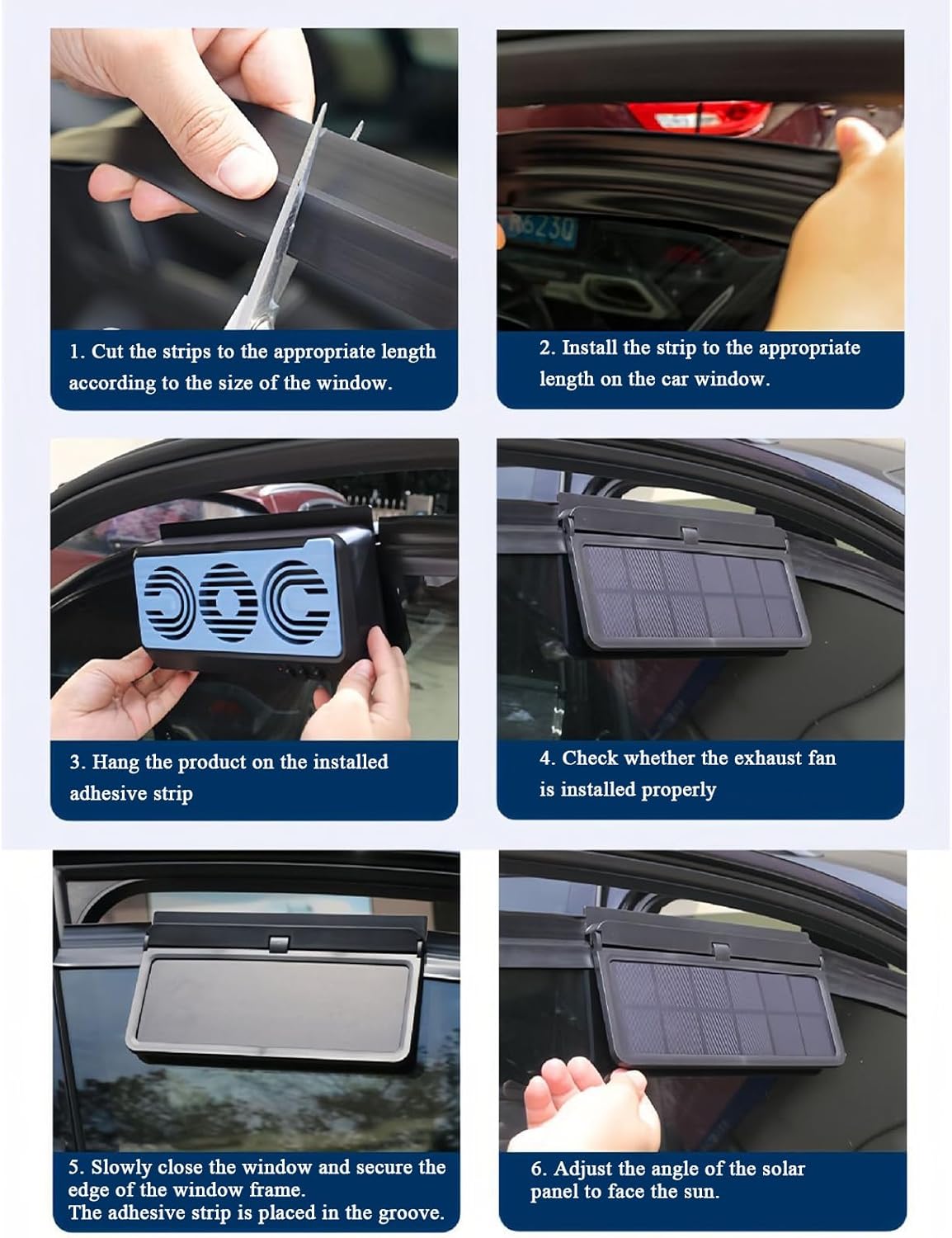 Avtoit | Solar Car Window Fan – Dual Duct Ventilation Exhaust & Cooling Accessory – Aurovent