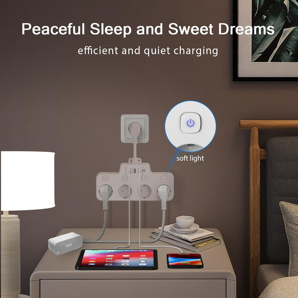Avtoit | Swivel Wall-Mounted Power Strip with Independent Switches – 3 Outlets + 2 USB-A + 1 USB-C Ports