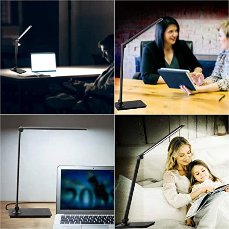 Avtoit | LED desk lamp, touch control desk lamp with 3 brightness levels, dimmable office lamp with adjustable arm, foldable table lamp for desk bedroom nightstand office